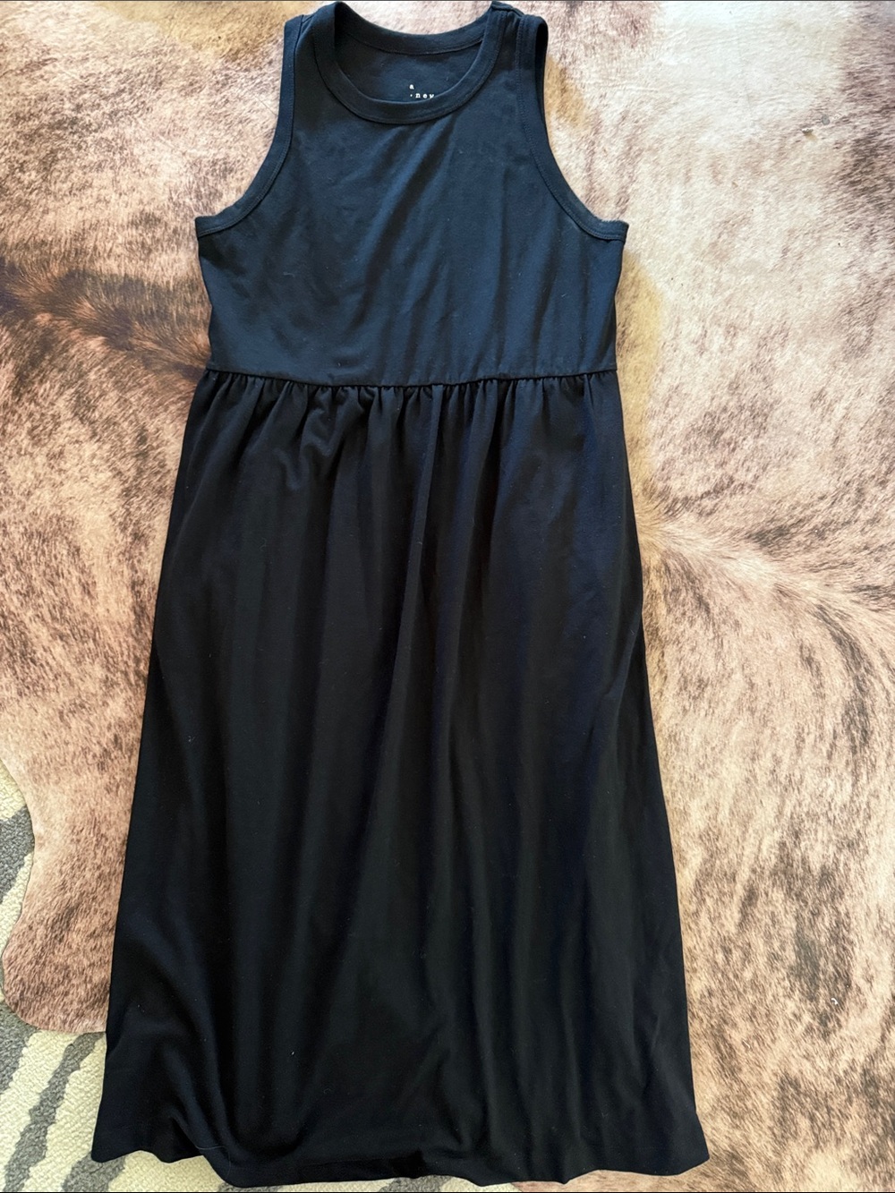 a new day Black Sleeveless long  Dress w pockets